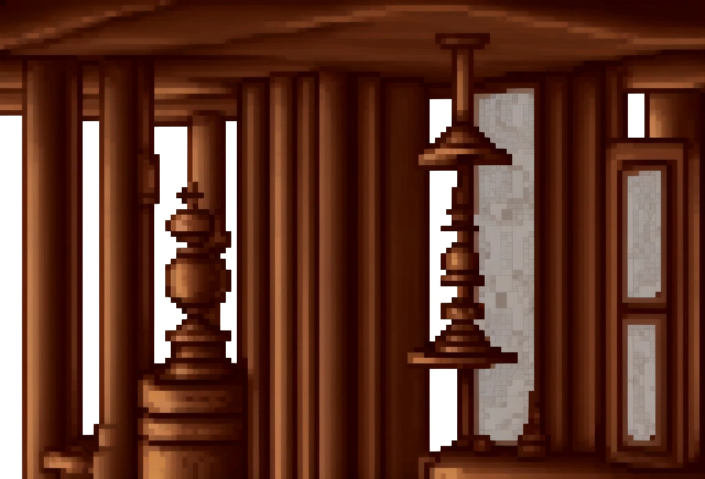 On the board is a vertical adventure map.4There are two chess pieces
