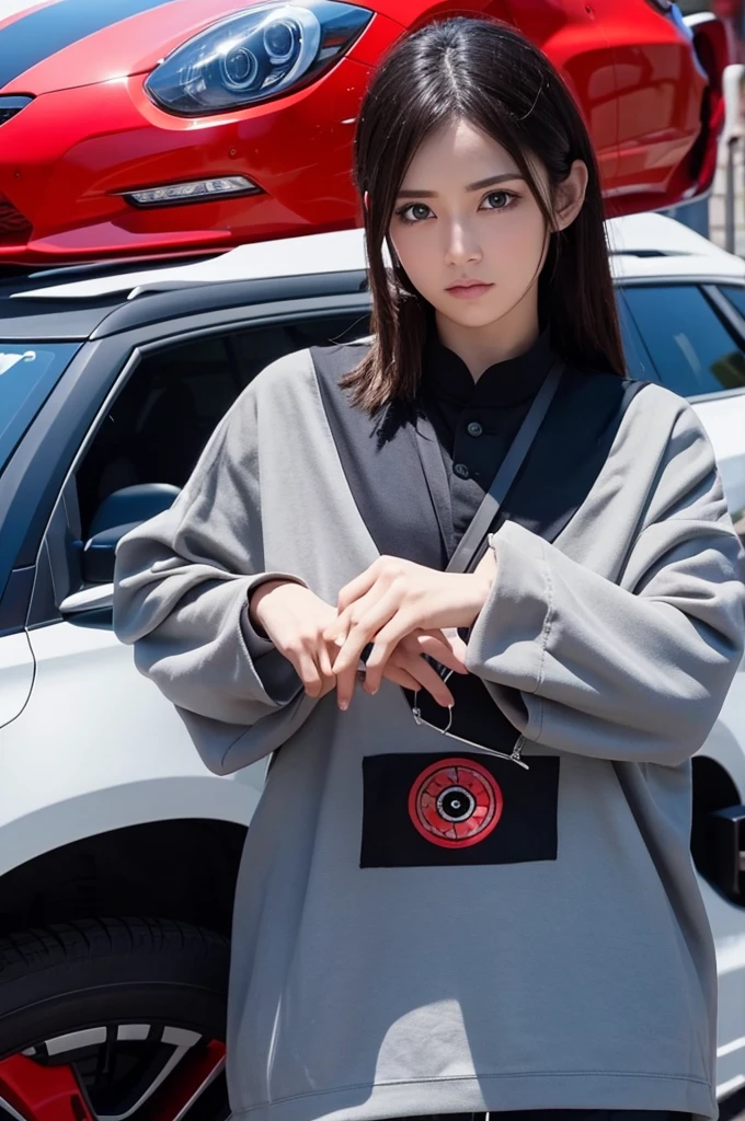 Please make the Sharingan design into a car wheel。