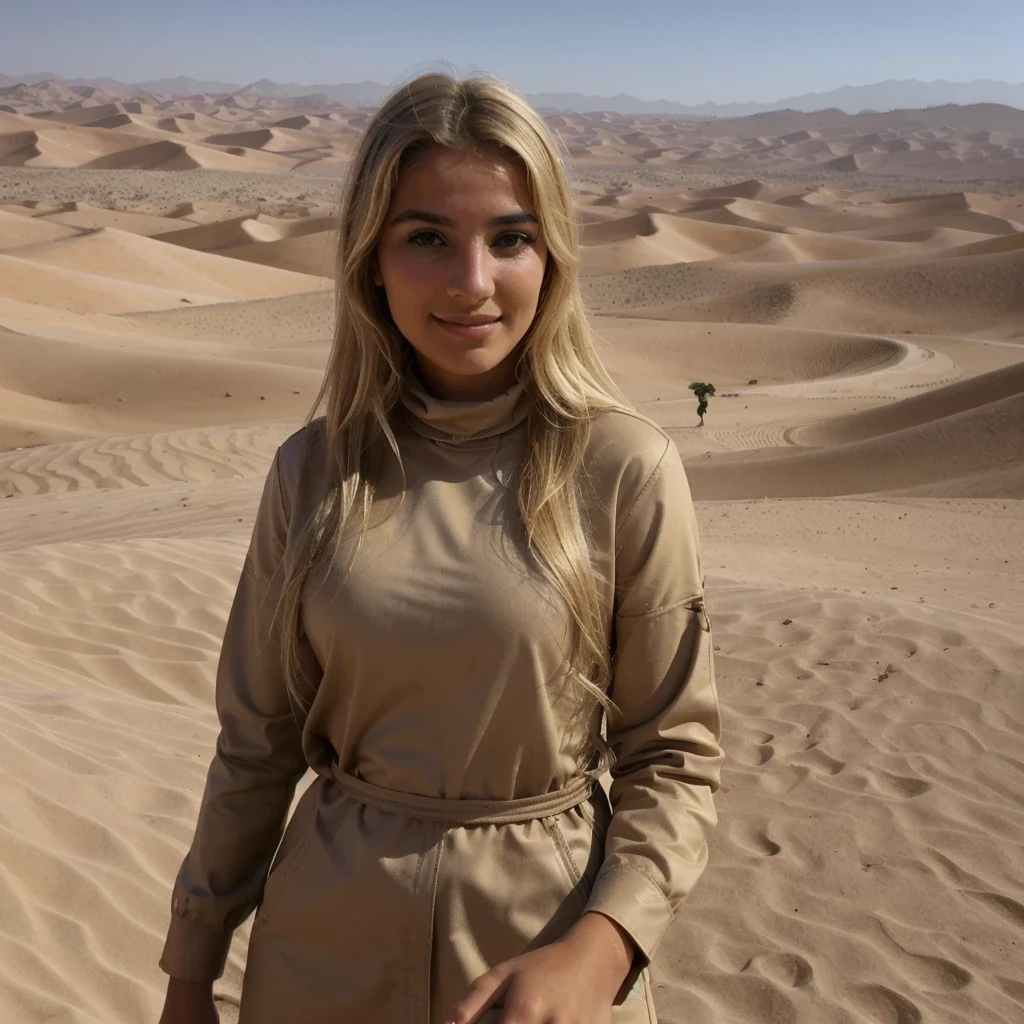 Une jeune fille blonde algerienne qui joue au foot