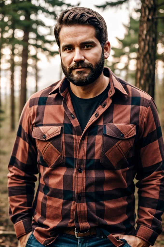 A 32-year-old man looking like a lumberjack