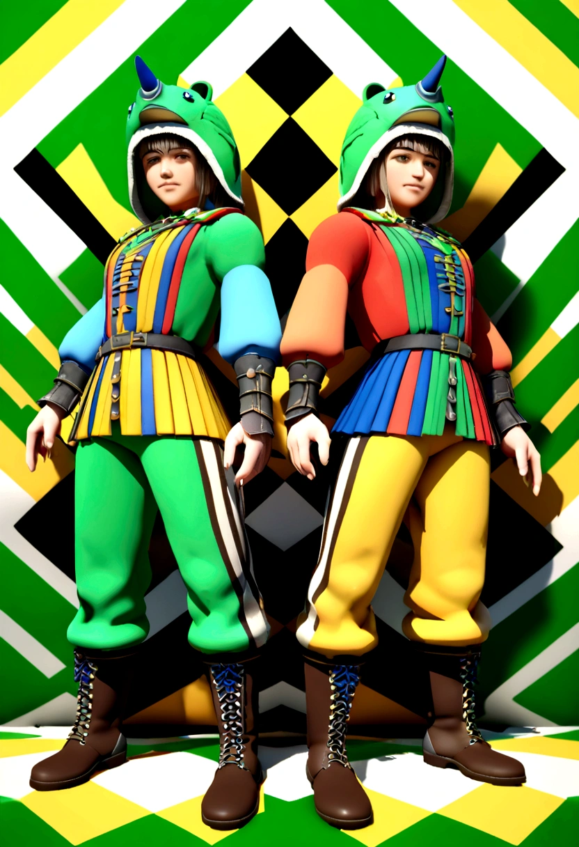 Roedor Capiguara 3D vestido de guardaparque 3D chaleco verde botas y pantalon azul y su casco blanco3D