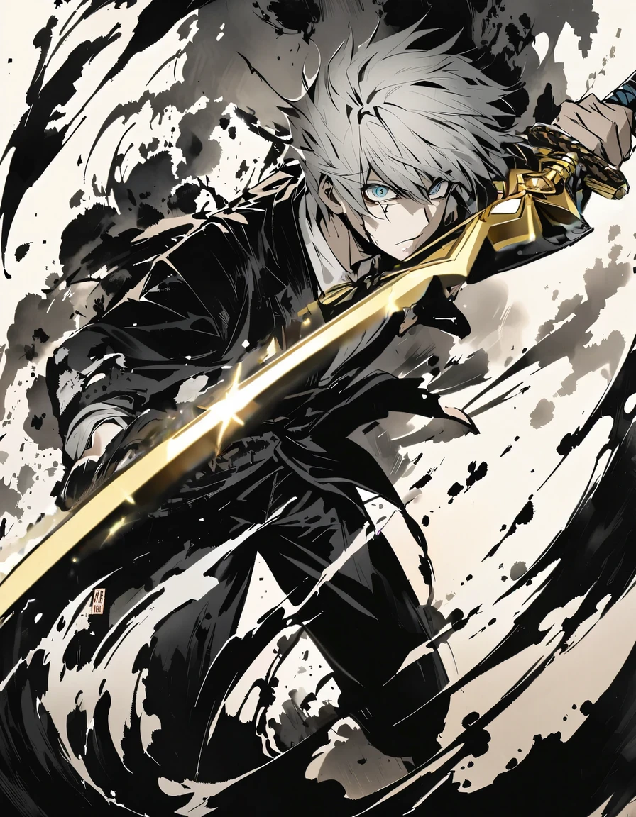 Golden Long Sword Shining gold color Shining bright