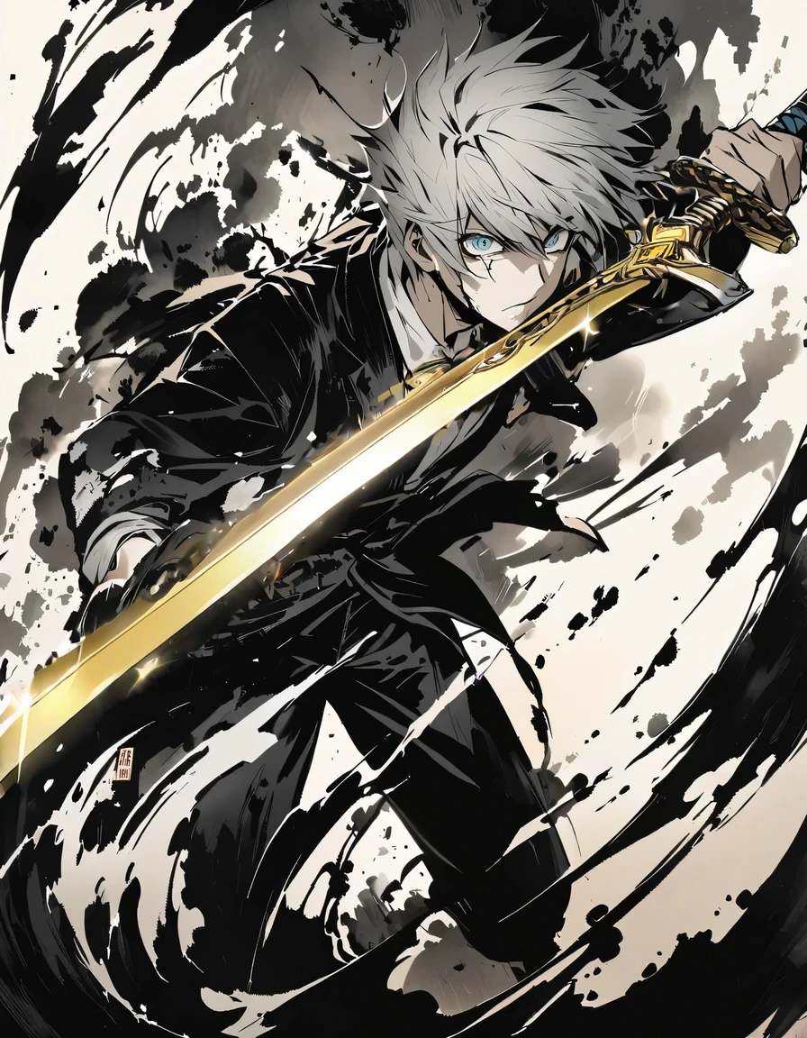 Golden Long Sword Shining gold color Shining bright