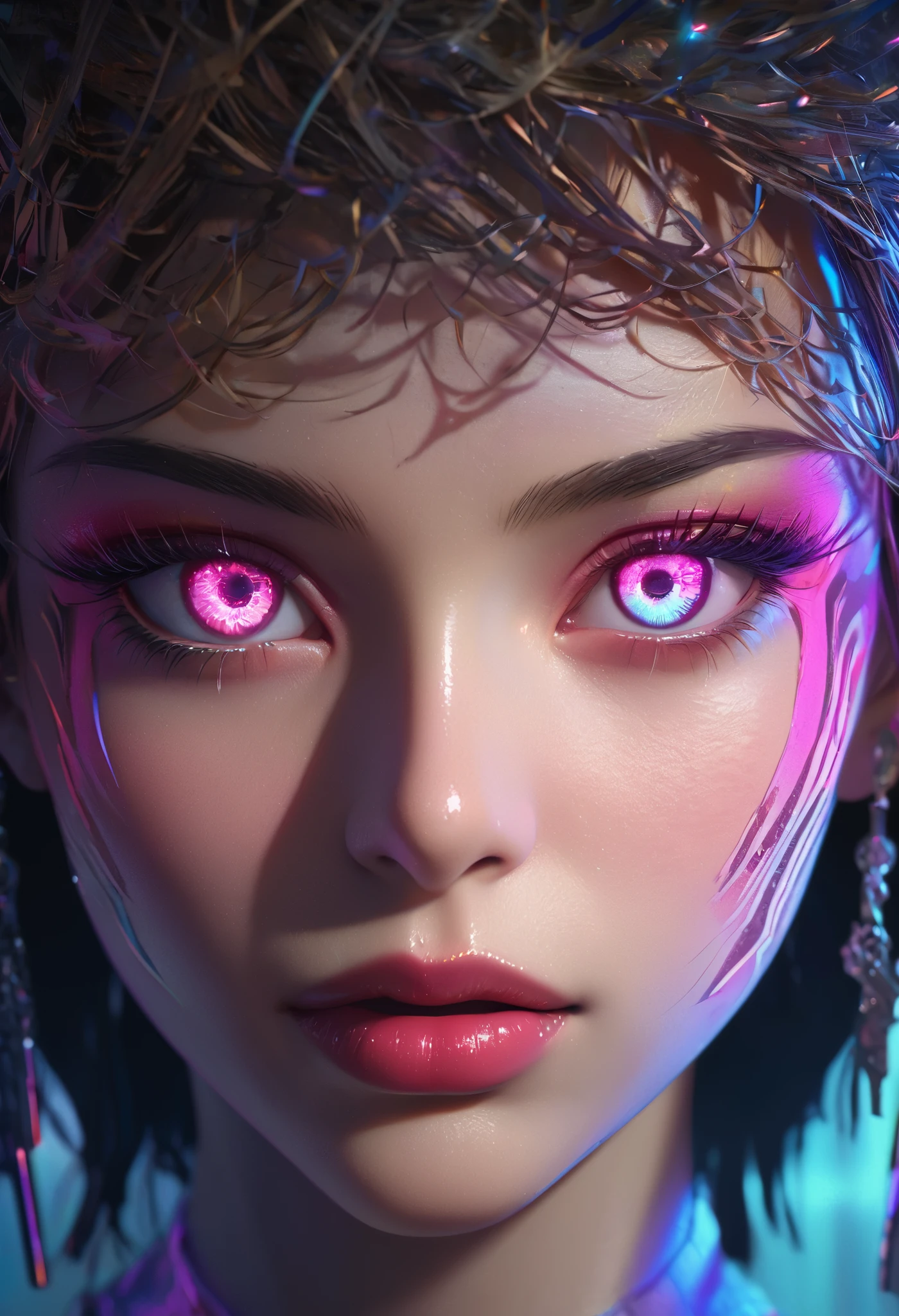 surreal surrealistic dreamlike masterpiece award winning extraordinary detailed work by chang kitchin vaporwave dystopian extremely detailed highly detailed futuristic cleveland ohio cinematic rim lighting octane rendering, 1girl, beautiful detailed eyes, beautiful detailed lips, extremely detailed face and eyes, long eyelashes, intricate, mesmerizing, captivating, surreal, bizarre, unsettling, ethereal, moody, atmospheric, cinematic lighting, volumetric lighting, dramatic shadows, intricate details, photorealistic, 8k, best quality, hyper detailed, sharp focus, physically based rendering, vibrant colors, vivid colors