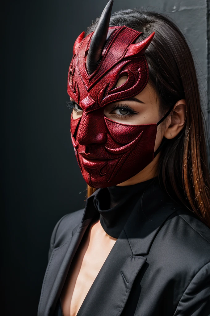 Devil with a mask and contrasting background