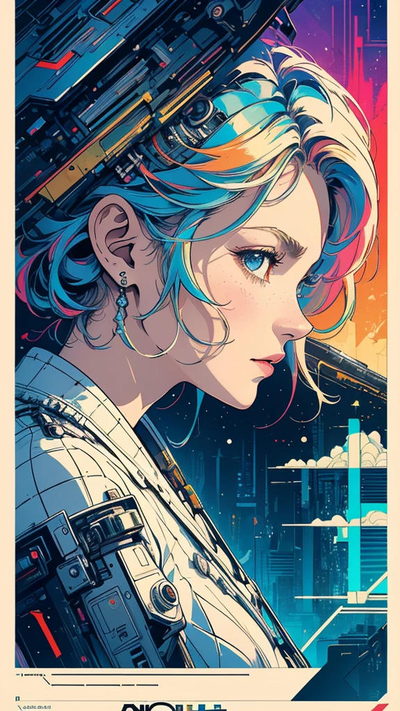 (((masterpiece, highest quality))),(((solo:1.2))),(((1girl:1.2))),32k wallpaper, very detailed, poster, vintage science fiction,(((((geometric cinematic movie poster))))), (bauhaus), shape,(((abstract))),(mid century modern),movie poster,(((((portfolio))))),(((((Close-up))))),(((((bust up))))),((((more various angle)))),(((highlight))),Vast landscape,((((heterochromia)))),(((complete. detailed face))),(((Extremely talented))),(((most complecated machine))),((Overall colorfully))