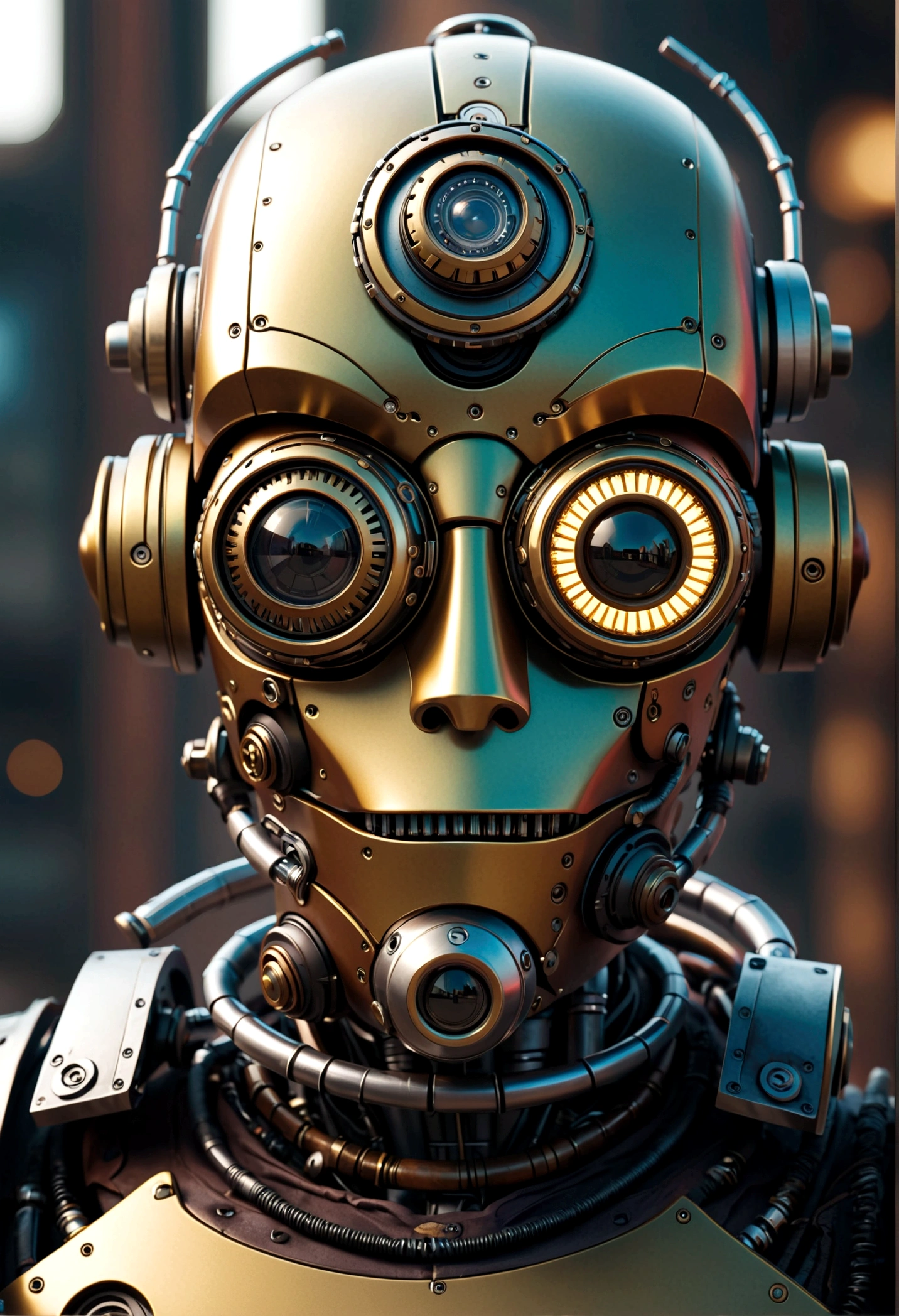 Diesel punk robot, eye Patch