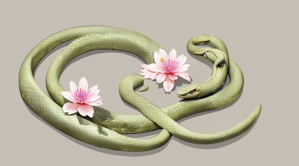 snake, Tet, flowers, spring