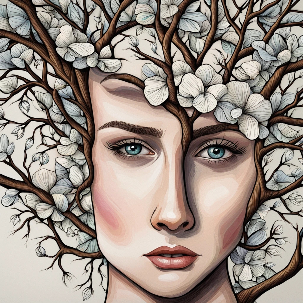 ((((Obra de arte))), melhor qualidade, Illustrations, belos detalhes brilham, papel_corte, Face details are clear to the camera, Tree, lua, borboleta,