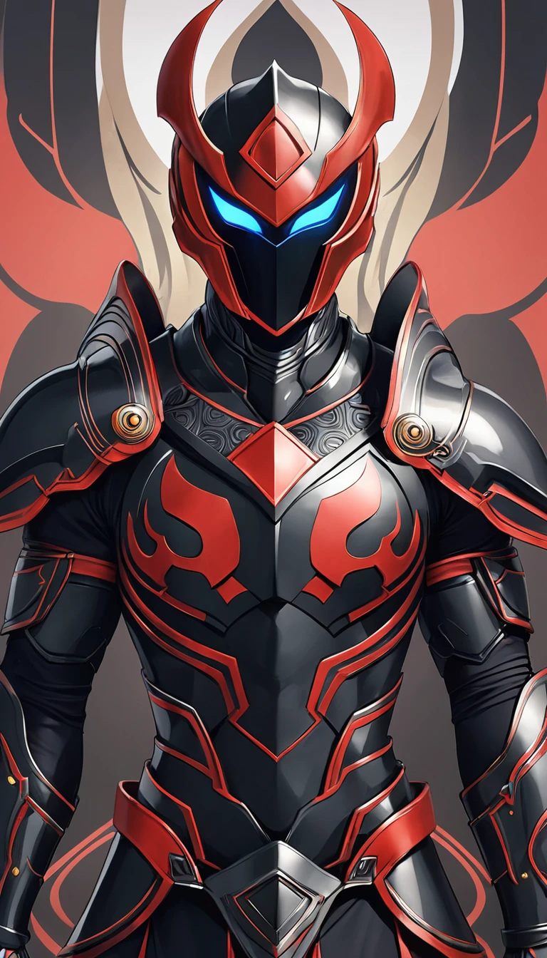 A futuristic Greek god of war in sleek black spandex armor, intricate symmetrical ancient-inspired design, inspired by the Mars armor from God of War, minimalist and simple, helmetless show a man face, Kamen rider style armour, anime style, final fantasy style.