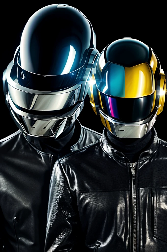 Black background with daft punk written in large letters in all colors