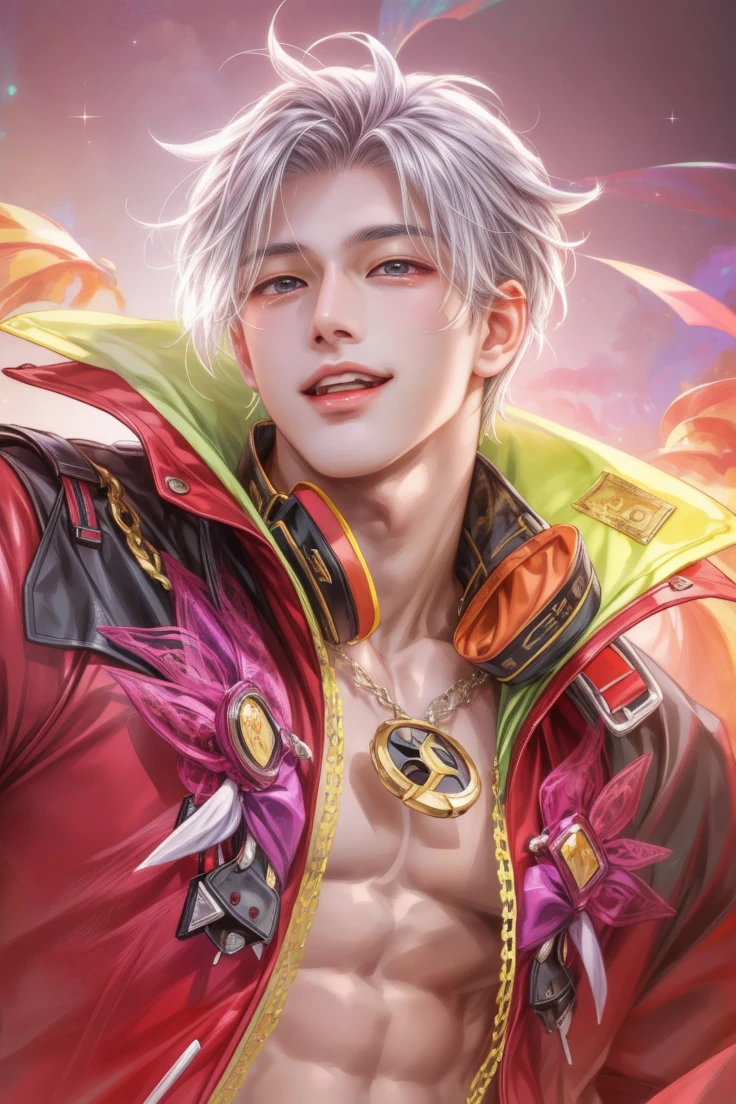 masterpiece, best quality, close-up picture, boy, handsome guy, sakimi chan's artwork in casual clothes, detailed face, happy,  face focus, big eyes, anime eyes, stylish boy 