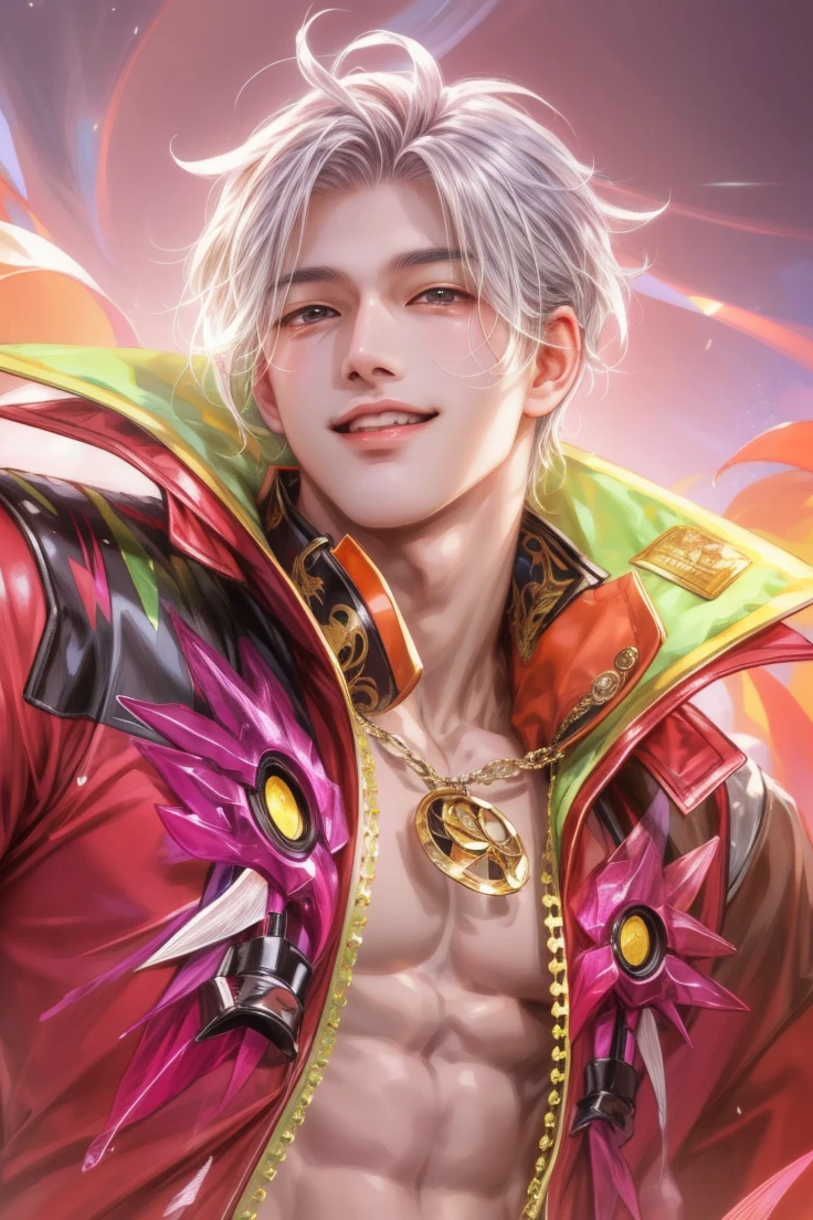 masterpiece, best quality, close-up picture, boy, handsome guy, sakimi chan's artwork in casual clothes, detailed face, happy, face focus, big eyes, anime eyes, stylish boy