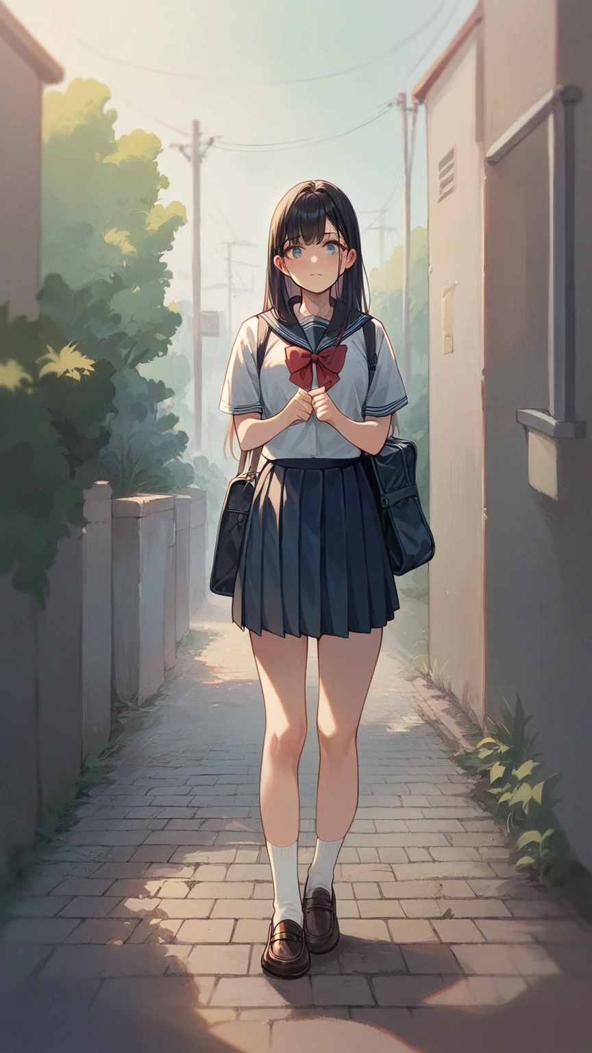 1girl, High School Uniforms