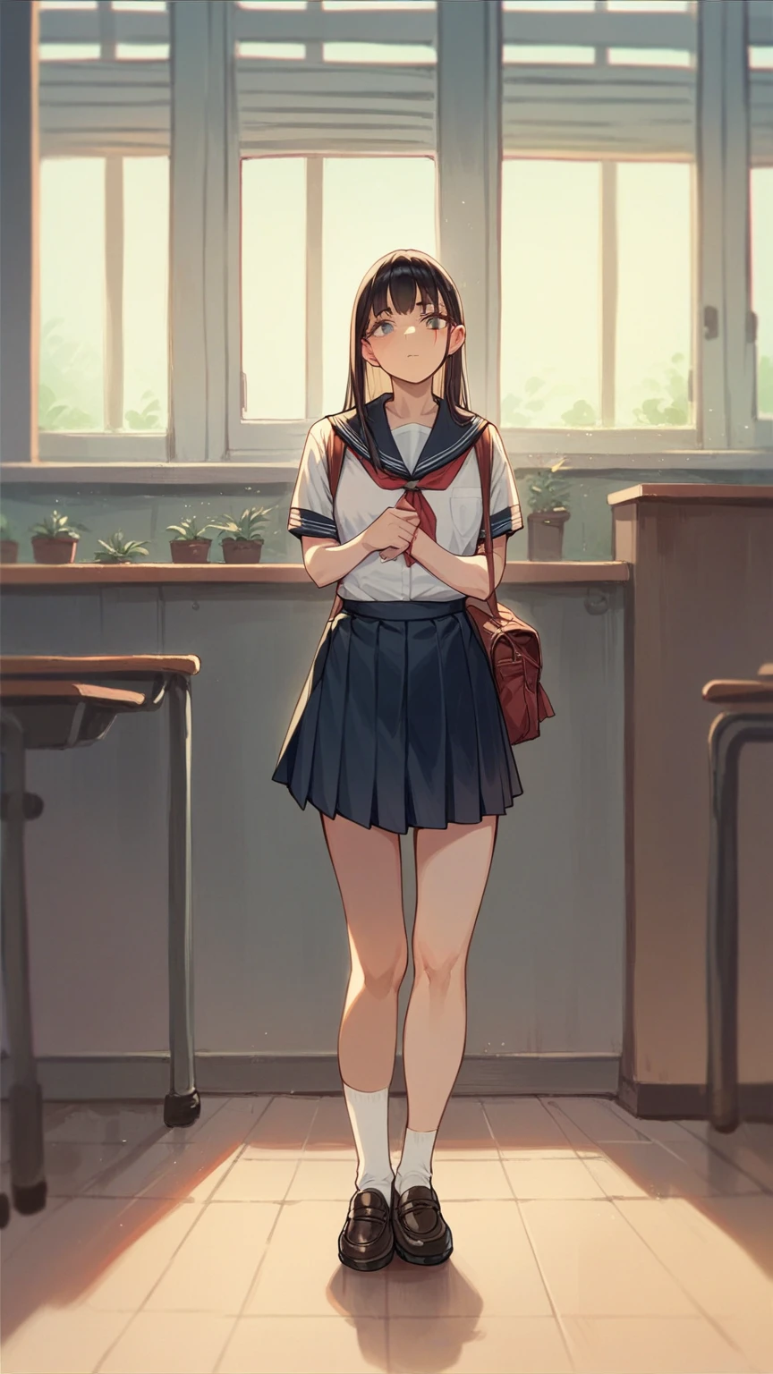 1girl, High School Uniforms