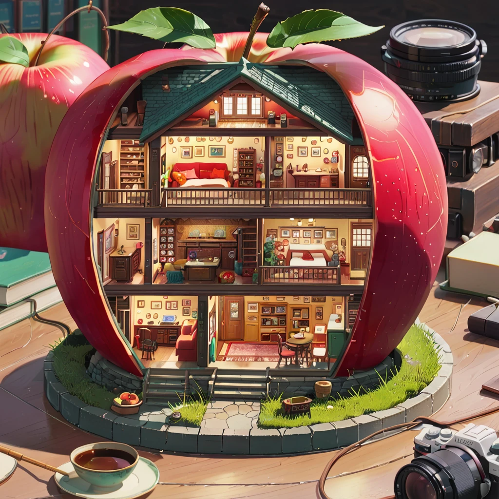 ((anime:1.4,illustration)),(masterpiece, top quality, best quality),(ultra-detailed, absolutely resolution),((16k, high res)),

(((a miniature of a model of a house inside an apple, incredibly detailed, a microscopic photo, photorealism))

((cosy lofi illustration:1.4)), ((anime:1.4, illustration)),(masterpiece, top quality, best quality),(ultra-detailed, absolutely resolution),((16k, high res)) BREAK {lofi art, style of Laurie Greasley, style of Makoto Shinkai, anime aesthetic}, BREAK { (produces images with information than 40 million pixels with cinematic-like detailed textures shot on a Sony SLR).}