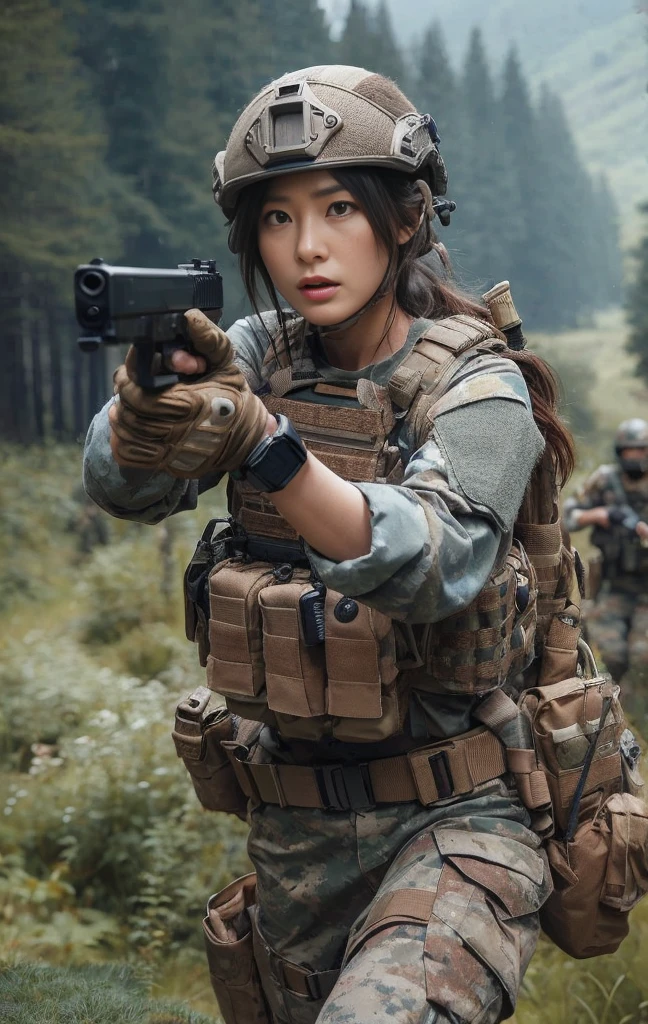 Realistic Military Photo 1 Japanese Woman In Special Forces SeaArt AI
