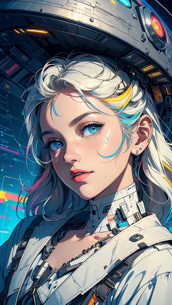 (((masterpiece, highest quality))),(((solo:1.2))),(((1girl:1.2))),32k wallpaper, very detailed, poster, vintage science fiction,(((((geometric cinematic movie poster))))), (bauhaus), shape,(((abstract))),(mid century modern),movie poster,(((((portfolio))))),(((((Close-up))))),(((((bust up))))),((((more various angle)))),(((highlight))),Vast landscape,((((heterochromia)))),(((complete. detailed face))),((((Extremely talented)))),(((((most complicated machine))))),((Overall colorfully)),((neon light))
