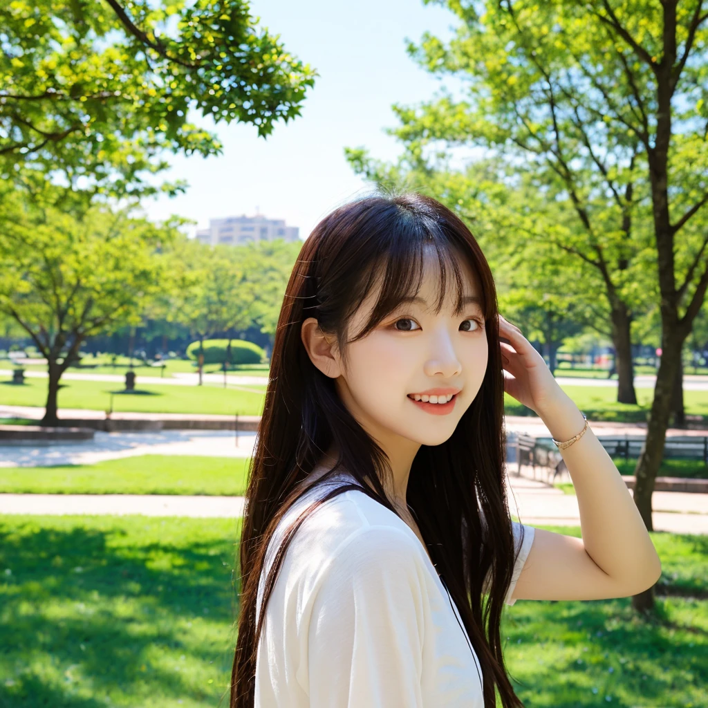 beautiful sunshine girl,lol,Park Background