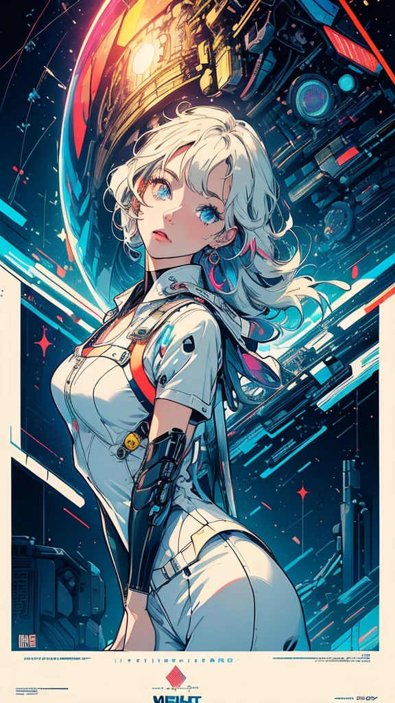 (((masterpiece, highest quality))),(((solo:1.2))),(((1girl:1.2))),32k wallpaper, very detailed, poster, vintage science fiction,(((((geometric cinematic movie poster))))), (bauhaus), shape,(((abstract))),(mid century modern),movie poster,(((((portfolio))))),(((((Close-up))))),(((((bust up))))),((((more various angle)))),(((highlight))),Vast landscape,((((heterochromia)))),(((complete. detailed face))),((((Extremely talented)))),(((((most complicated machine))))),((Overall colorfully)),neon sign