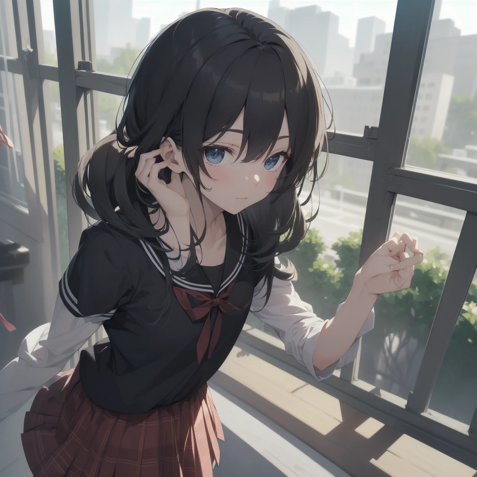 ultra-absurdres-Top quality by artist God, ultra-detailed, high resolution, anime moe artstyle, best anime 8k konachan wallpaper, pixiv contest winner, pool:2810, perfect anatomy,break, 1girl, (Please draw a girl walking sleepily to school alone. )break,(Solo,little female, 13-year-old:1.3),Full limbs, complete fingers,a junior high school student, (very short hair), short cut, flat chest, , small butt, small black eyes, beautiful detailed eyes, well-proportioned iris and pupils, expressive eyes, highres detailed hair, soft expression, salor school_uniform, sailor collar, serahuku, bow, pleated skirt,(Detailed Lighting), (Detailed background), in the School commute route. break,super detailed skin, Best cinematic lighting powered by famous artist, 8k,beauty illustration,photoshop_(medium),very aesthetic,break,((artist:takafumi )), artist:clamp ,artist:carnelian ,artist:kantoku ,