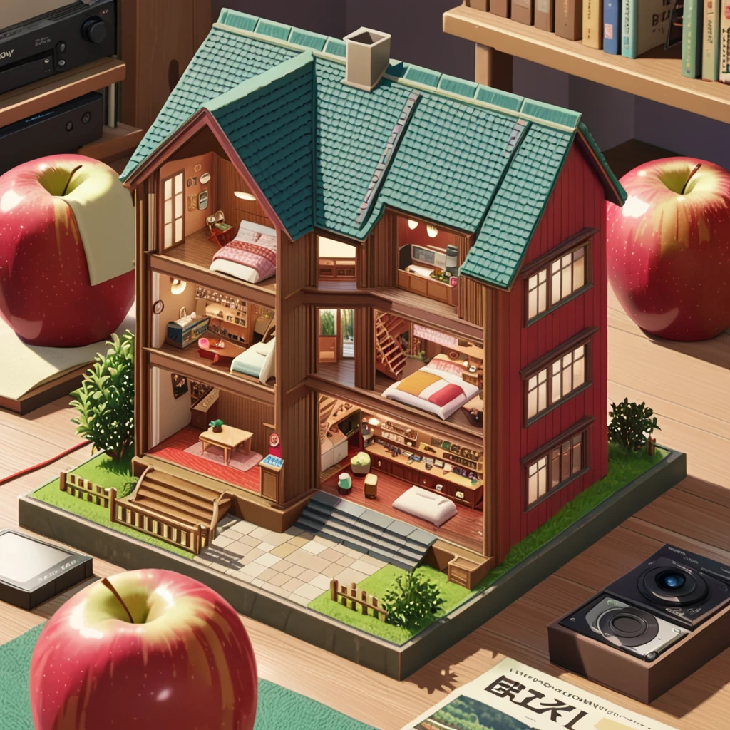 ((anime:1.4,illustration)),(masterpiece, top quality, best quality),(ultra-detailed, absolutely resolution),((16k, high res)),

(((a miniature of a model of a house inside an apple, incredibly detailed, a microscopic photo, photorealism))

((cosy lofi illustration:1.4)), ((anime:1.4, illustration)),(masterpiece, top quality, best quality),(ultra-detailed, absolutely resolution),((16k, high res)) BREAK {lofi art, style of Laurie Greasley, style of Makoto Shinkai, anime aesthetic}, BREAK { (produces images with information than 40 million pixels with cinematic-like detailed textures shot on a Sony SLR).}