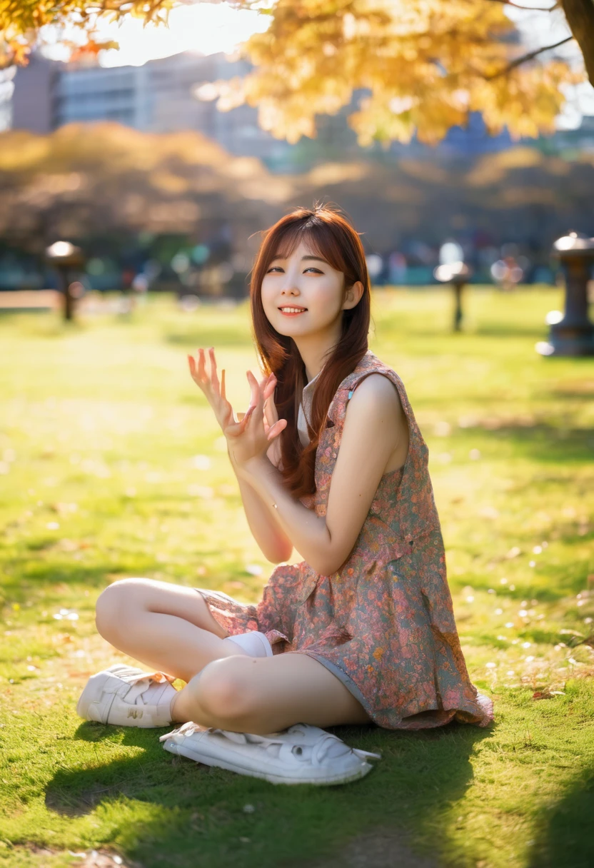 sunshine japanese girl，lol，Park Background