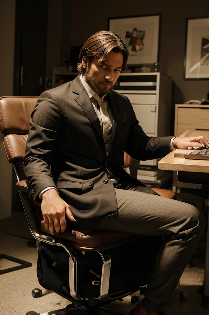 king man boss sit on a chair