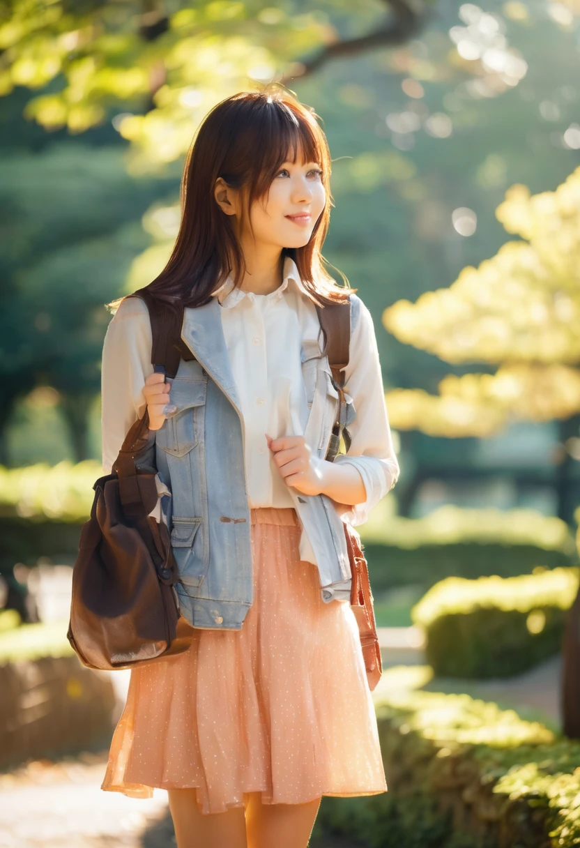 sunshine japanese girl,Park Background