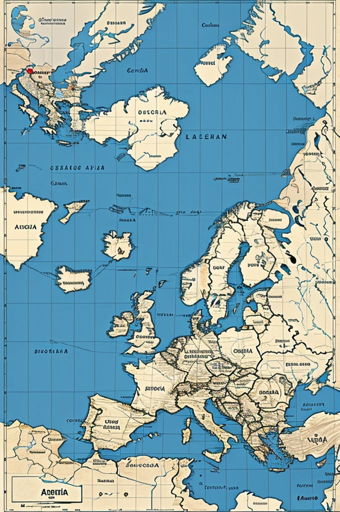 Image of a map with Argentina in Europe