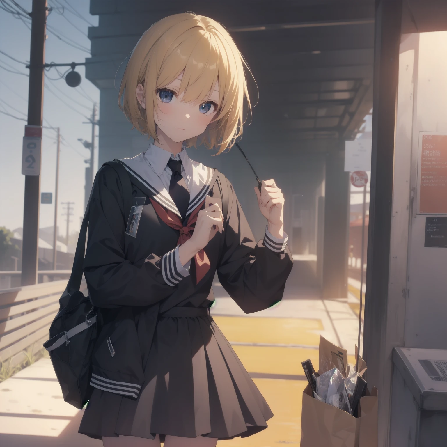 ultra-absurdres-Top quality by artist God, ultra-detailed, high resolution, anime moe artstyle, best anime 8k konachan wallpaper, pixiv contest winner, pool:2810, perfect anatomy,break, 1girl, (Please draw a girl walking sleepily to school alone. )break,(Solo,little female, 13-year-old:1.3),Full limbs, complete fingers,a junior high school student, (very short hair), short cut, flat chest, , small butt, small black eyes, beautiful detailed eyes, well-proportioned iris and pupils, expressive eyes, highres detailed hair, soft expression, salor school_uniform, sailor collar, serahuku, bow, pleated skirt,(Detailed Lighting), (Detailed background), in the School commute route. break,super detailed skin, Best cinematic lighting powered by famous artist, 8k,beauty illustration,photoshop_(medium),very aesthetic,break,((artist:takafumi )), artist:clamp ,artist:carnelian ,artist:kantoku ,