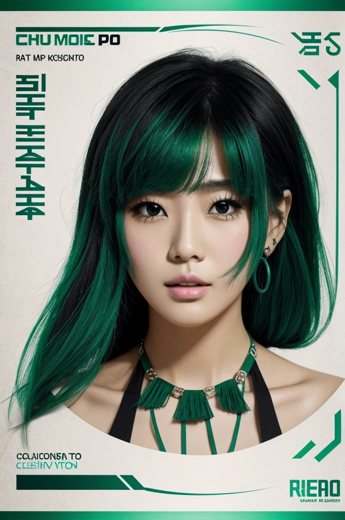 Cartel para demostrar apoyo, a un grupo de kpop que recien debuto que se llama NOMAND.
Com colores verde fosforesente y negro