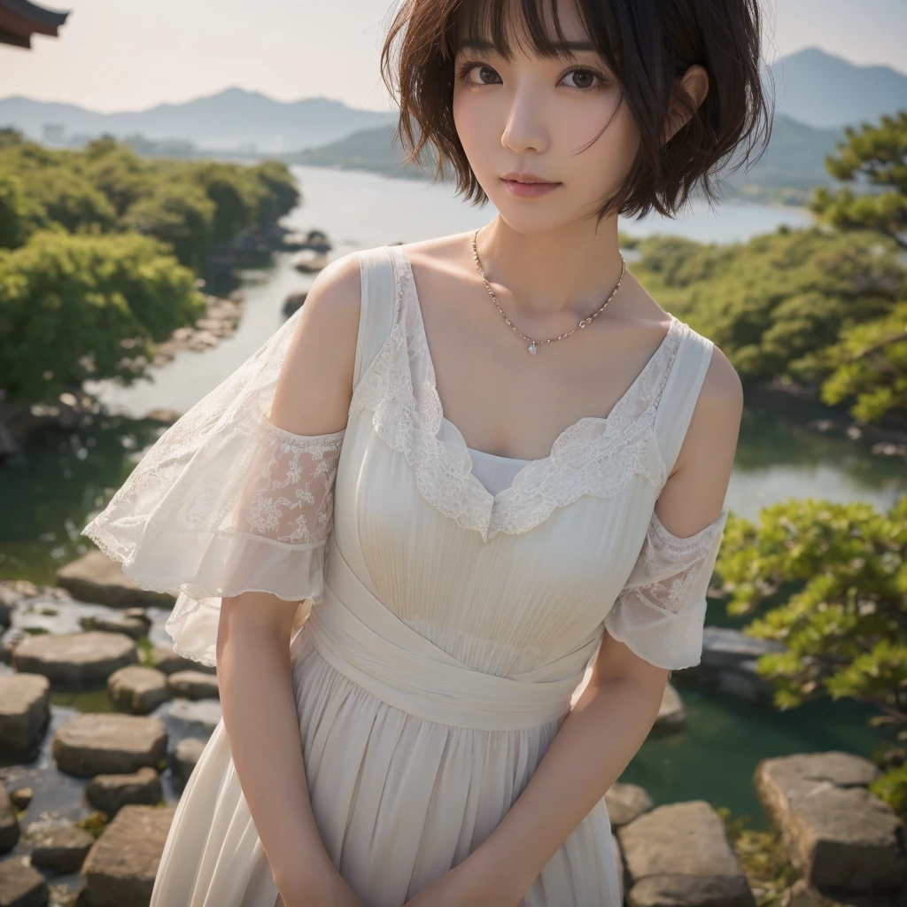 (Highest quality、8k、32K、masterpiece、Hmph:1.2)、Photo of beautiful Japan woman in her 30s、very short hair、short hair、Shortcuts、Upper Body、necklace、Shooting from above、Don't look at the camera、(Realistic、Photorealistic:1.37)、1 Girl、Photographed in natural light、Physically Based Rendering、Excellent image quality、High resolution、1080p、(Detailed facial depiction)、(Detailed description of the hands)、(Detailed CG)、Rich details、(exquisite features)、(Best image quality)、(masterpiece)、(Beautiful Eyes)、Delicate clavicle、Various poses、profile、White wall、In front of a white door、(窓のあるWhite wallの部屋)、Earrings、Laughter、Spring Clothes、((Long sleeve dress))