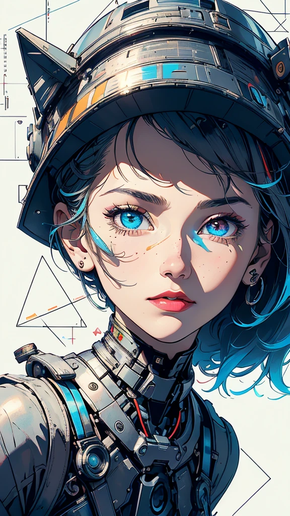 (((masterpiece, highest quality))),(((solo:1.2))),(((1girl:1.2))),32k wallpaper, very detailed, poster, vintage science fiction,(((((geometric cinematic movie poster))))), (bauhaus), shape,(((abstract))),(mid century modern),movie poster,(((((portfolio))))),(((((Close-up))))),(((((bust up))))),((((more various angle)))),(((highlight))),Vast landscape,((((heterochromia)))),(((complete. detailed face))),((((Extremely talented)))),(((((most complicated machine))))),((Overall colorfully)),neon sign