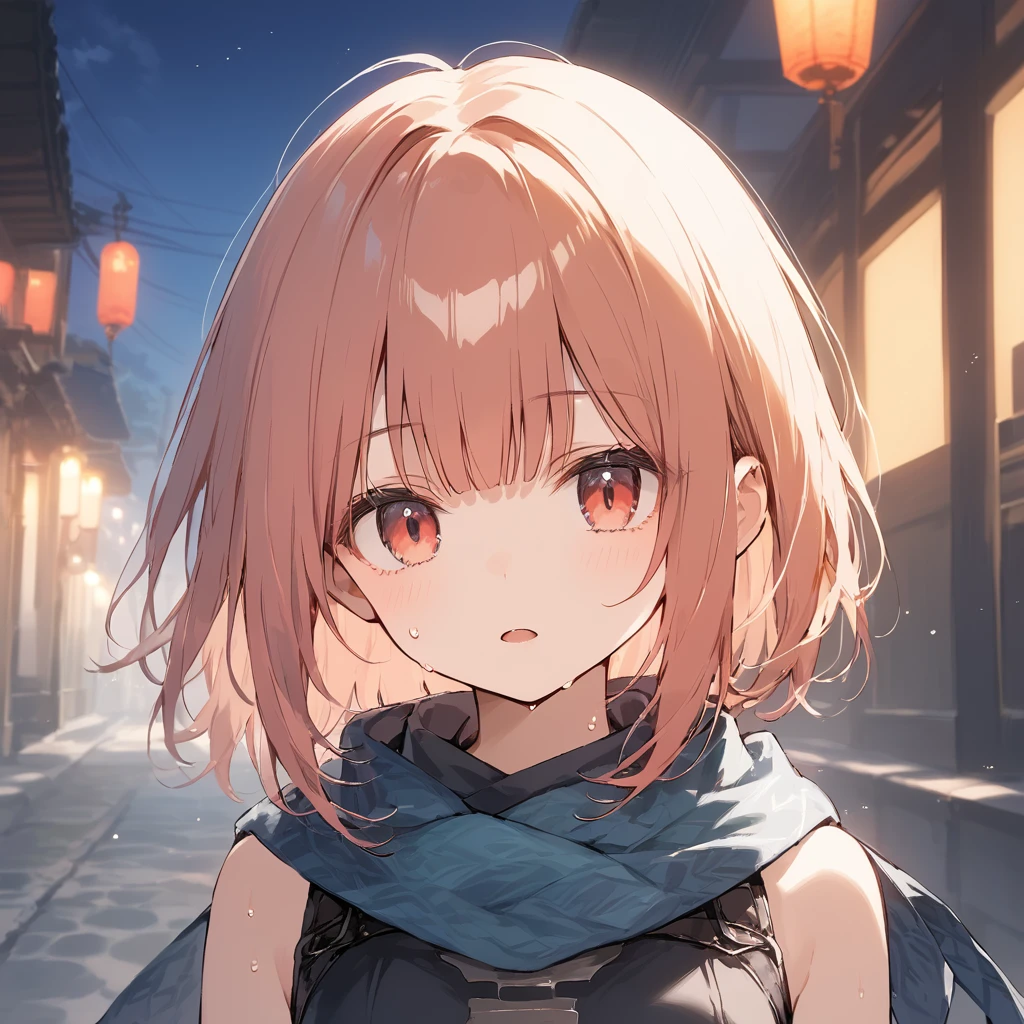 score_9, score_8_up, score_7_up, source_anime, best quality, masterpiece,ultra-detailed,official art, absurdres, highres, waifu2x, break,1girl, ninja, short hair, blunt bangs, small breasts,beautiful detailed eyes, expressionless, sleeveless, scarf, sweat, training, open mouth, (yawn:0.3), sleepily, night, outdoors, break,(clear line illustration:1.2),very high resolution, very aesthetic, super detailed skin, Best cinematic lighting powered by famous artist, 8k,cute picture,beauty illustration,photoshop_(medium),,(Detailed Lighting),best anime 8k konachan wallpaper, pixiv contest winner,