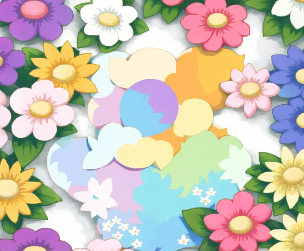 Pride month, flowers, comic pastel colors, character