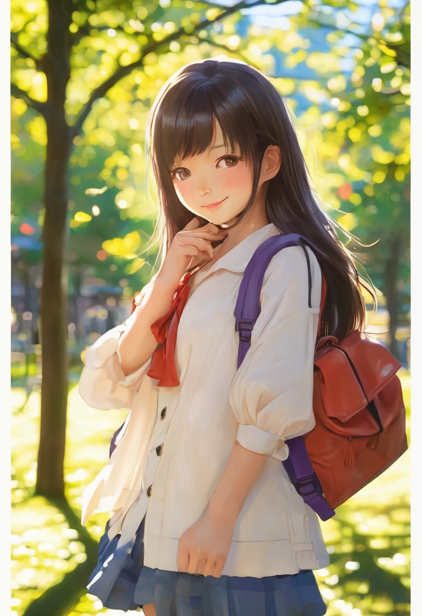 sunshine japanese girl,Park Background