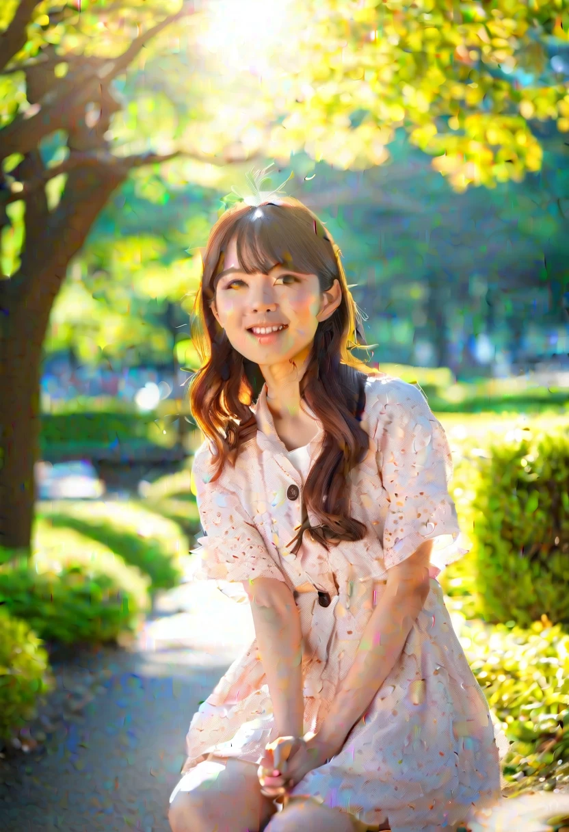 sunshine japanese girl,Park Background