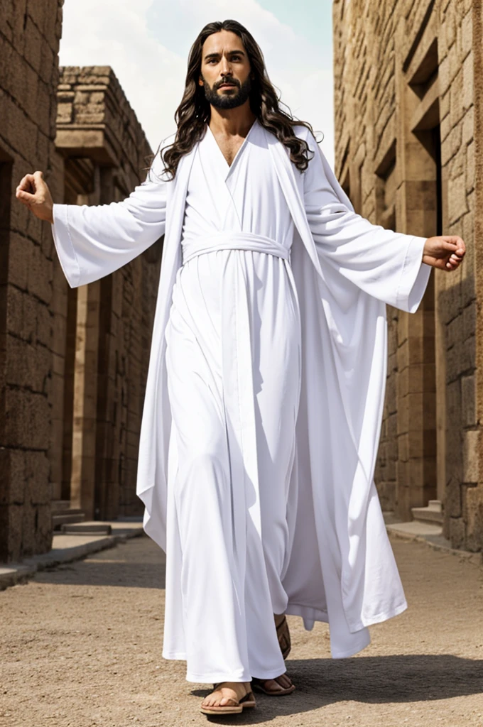 Jesus, Messiah, full body wearing white robe