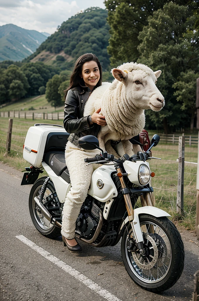 sheep riding motorbikes