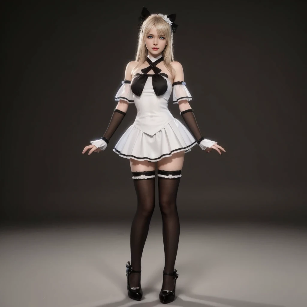 Marie Rose, light blue eyes, (best quality, ultra-detailed), (realistic:1.37), beautiful and detailed face, ultra-realistic texture, delicate face, delicate body, red lipstick, bright colors. High definition, 8k.