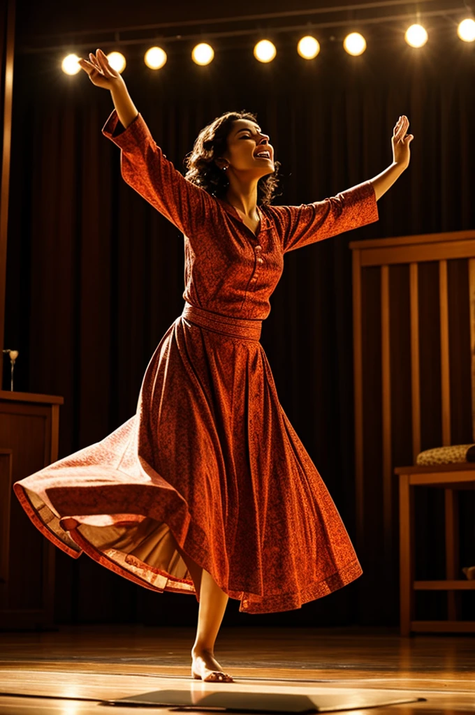 Woman dancing in worship
