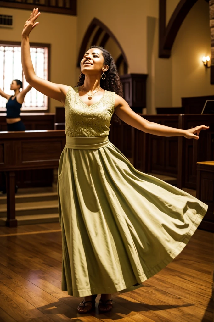 Woman dancing in worship