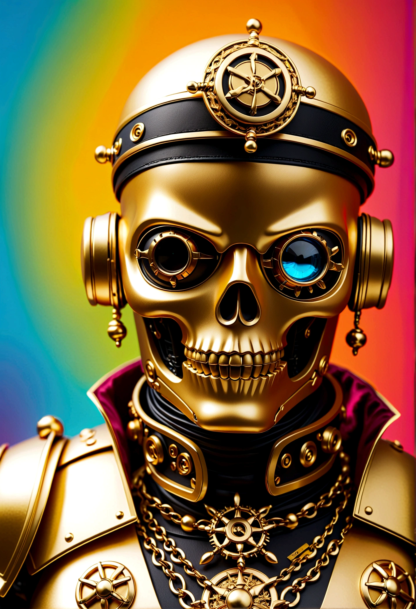 Golden Eyepatch Pirate Punk Robot