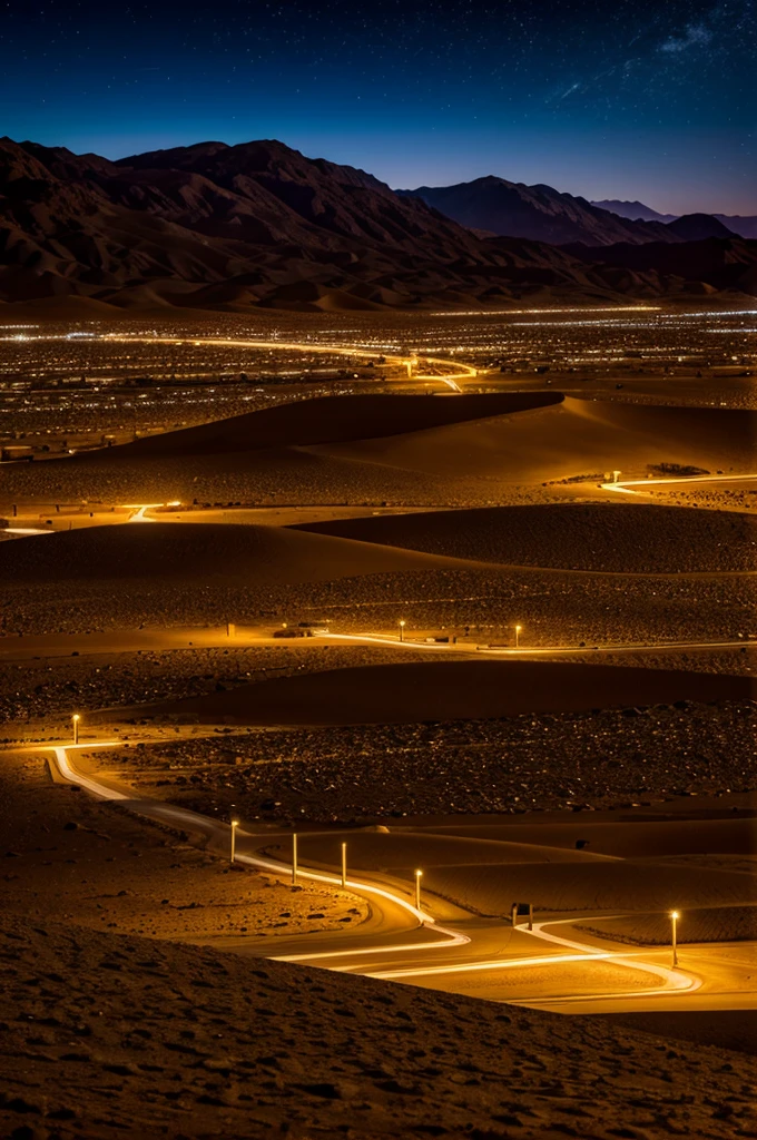 The desert night is clear and realistic.