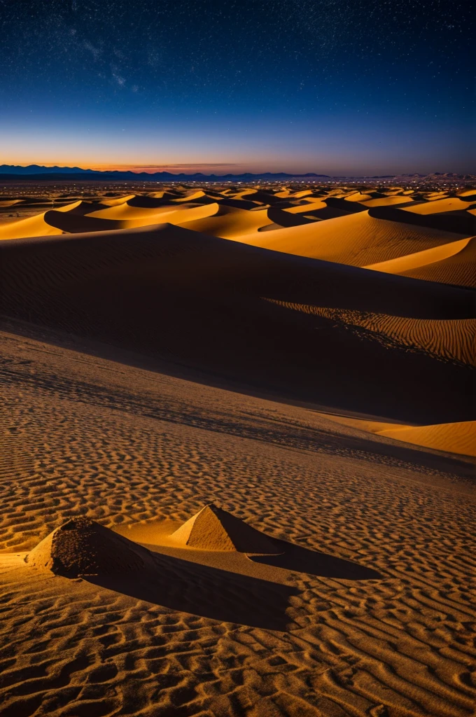The desert night is clear and realistic.
