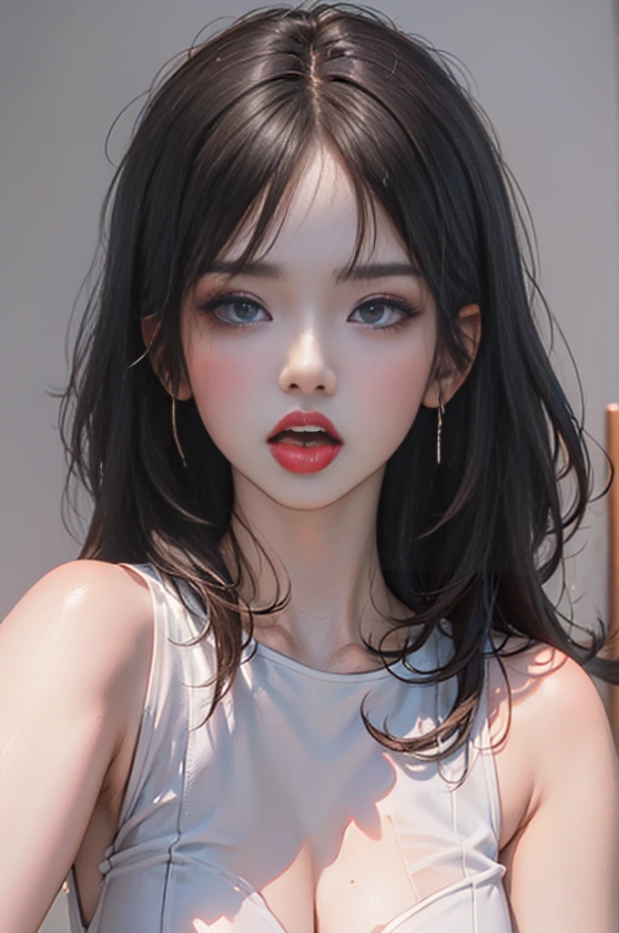 painting of a woman with a pink tongue sticking out of her mouth, inspired by Yanjun Cheng, glowing mouth, detailed mouth, by Yanjun Cheng, detailed digital anime art, loish |, drooling teeth bared, by Tooth Wu, artwork in the style of guweiz, by Russell Dongjun Lu, guweiz, highly detailed backmouth, mouth