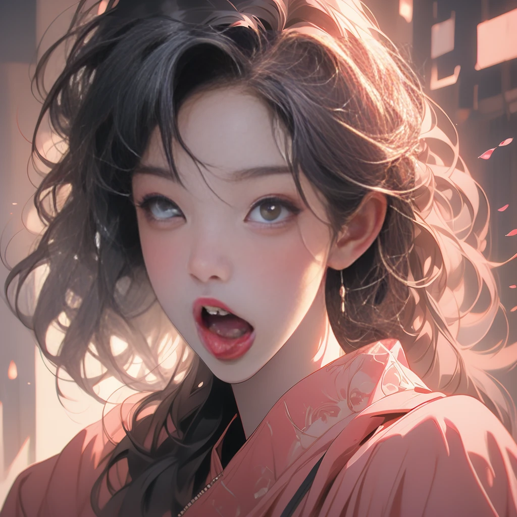 painting of a woman with a pink tongue sticking out of her mouth, inspired by Yanjun Cheng, glowing mouth, detailed mouth, by Yanjun Cheng, detailed digital anime art, loish |, drooling teeth bared, by Tooth Wu, artwork in the style of guweiz, by Russell Dongjun Lu, guweiz, highly detailed backmouth, mouth
