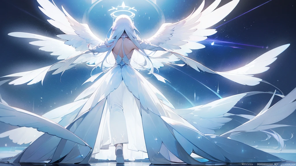 
One (Back view:1.5) A very beautiful female angel\(Long platinum hair, wide back white dress,Big beautiful white wings seen from behind,Very beautiful shining halo\), She spreads her arms wide and tenderly as if asking for help., She&#39;s on the clouds、Looking down at the world below, Fierce war\(Lots of fires of war,fail,weapons\(Fighter\) Many buildings collapsed, Nature is destroyed, Magnificent and spectacular views\) It&#39;s happening under the clouds, BREOneK ,quality\(8k,非常に精細なCGユニットのwallpaper, masterpiece,High resolution,top-quality,top-quality real texture skin,Surreal,Increase the resolution,ROneW photos,最高quality,Very detailed,wallpaper,Cinema Lighting,Ray-tracing,Golden Ratio\),[Browsing Caution],Dynamic Angle,[Browsing Caution],From above