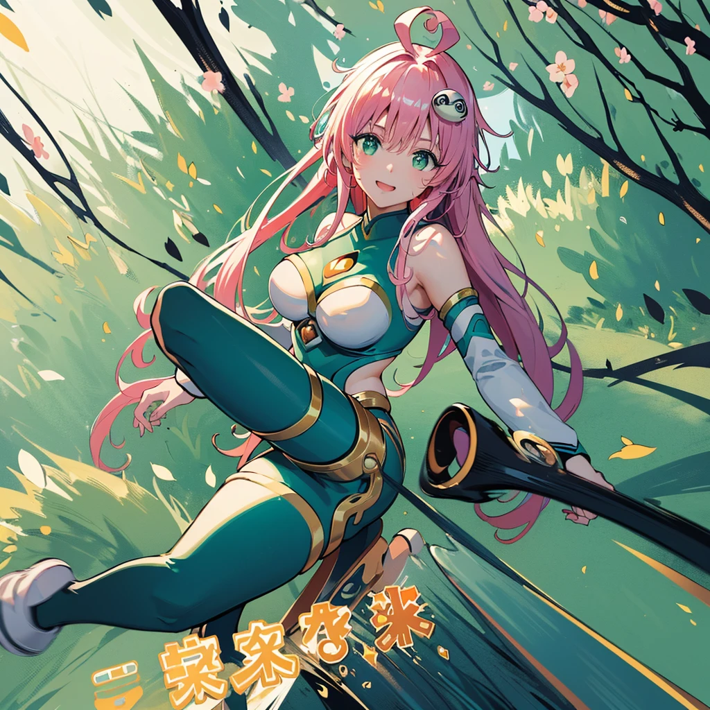 (masterpiece), best quality, (((ultra detailed, 8k quality))), expressive eyes, perfect face, perfect anatomy, perfect bodyaalala, long hair, ahoge, hair ornament, green eyes, breasts, aalala, long hair, ahoge, hair ornament, green eyes, breasts,
sports bra,(leggings:1.2),outdoors,cherry blossoms,smile,sweat,running,ponytail,